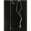 Image 1 : 2 Sterling Silver Necklaces with Cross Pendants