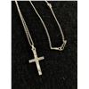 Image 2 : 2 Sterling Silver Necklaces with Cross Pendants