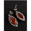 Image 2 : Vitnage Amber Stone Sterling Earrings- Beautiful Design