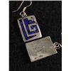 Image 2 : Gorgeous Sterling with Inlaid Lapis Earrings