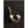 Image 2 : Beautiful Vintage Cut Smokey Top Pendant & Earrings. Earrings Marked Silver