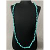 Image 1 : Vintage Tumbled Turquoise Stone Necklace with Toggle Clasp 35" L