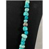 Image 2 : Vintage Tumbled Turquoise Stone Necklace with Toggle Clasp 35" L