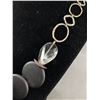 Image 2 : Beautiful Sterling Silver Hammered Chain with Slate Discs Necklace