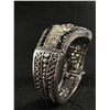 Image 2 : Large Black & White Rhinestone Bangle Hinged