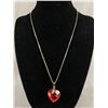 Image 1 : 925 Sterling Silver Chain with Sterling 925 Heart Pendant