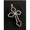 Image 2 : 925 Antique Silver Cross Large with Genuine Amber. Signed TMNS 925