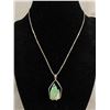 Image 1 : 925 Sterling Silver Pendant with Genuine Stone and Natural Crystal With Sterling Silver Chain