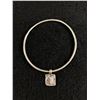 Image 1 : 925 Sterling Silver Solid Bangle with 925 Charm