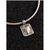 Image 2 : 925 Sterling Silver Solid Bangle with 925 Charm