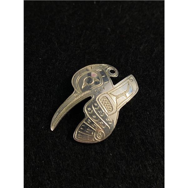 First Nations Signed Sterling Bird Pendant