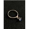 Image 1 : Unusual Sterling Ring with Blue Stone Dangle Ring