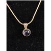 Image 2 : Mid Century Modern Look Sterling Necklace with Amethyst Drop