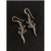 Image 1 : Pair of Unusual Sterling Lizard Earrings