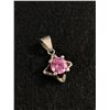 Image 1 : Sterling Star Pendant with Large Pink Stone