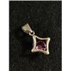 Image 2 : Sterling Star Pendant with Large Pink Stone
