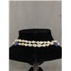 Image 3 : 14k Gold Bead Genuine Lapis & Pearl Necklace