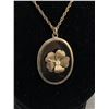 Image 2 : Vintage Onyx B.P. Sterling Flower Pendant on Chain