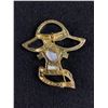 Image 2 : Vintage Gold Plated Abalone Shell Brooch