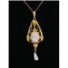 Image 2 : Victorian Genuine Coral Cameo Lavalier Necklace