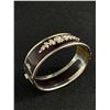 Image 2 : Antique Enamel Silver Black Hinged Bangle