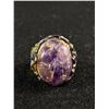 Image 2 : Antique Asian CarvedAmethyst Silver Ring