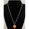 Image 1 : Antique Gold Stone Heart Pendant