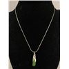 Image 1 : Marked 18k GP Jade Necklace