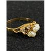 Image 2 : Vintage Gold Plated Genuine Pearl Ring with Celluloid Box