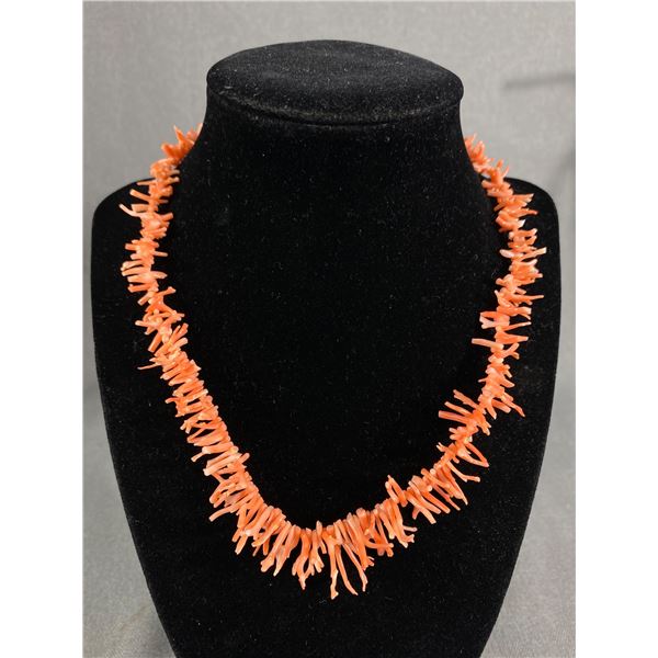 Vintage Pink Genuine Branch Coral Necklace