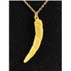 Image 2 : Antqiue Ivory Carved Tusk Pendant with Gold Filled Chain