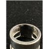 Image 3 : 925 Sterling Silver Wide Ring Band. Signed with Stone