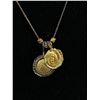 Image 2 : Vintage Sterling Silver Pendant & Sterling Silver Necklace with Gold Beads