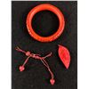 Image 1 : Vintage Cast Cinnibar Bangle and Pendant