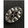 Image 2 : Antique Sterling Silver Brooch with 2 Beautiful Rubilite Colored Stones