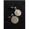 Image 1 : Antique Sterling Silver British Coin Earrings