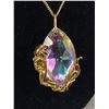 Image 2 : Beautiful Large Glass Prism Stone with Woman Wrapping Around Pendant With Chain
