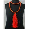 Image 1 : Genuine Carnelian Bead Necklace with Tassels