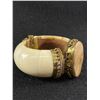 Image 2 : Large Bone & Agate Hinged Bangle