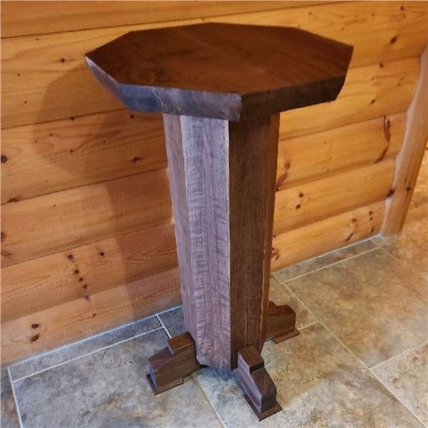 Custom Black Walnut Pedestal Mount Base