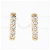 Image 1 : NEW 14k Rose Gold 0.50 ctw Shared Prong Round Diamond 13mm Huggie Hoop Earrings