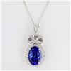 Image 3 : 6.44 ctw Tanzanite and 0.66 ctw Diamond Platinum Pendant