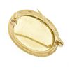 Image 4 : Vintage 9k Gold Oval Bezel Polished Natural Amethyst Twisted Wire Frame Brooch