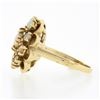 Image 6 : Estate Solid 14K Yellow Gold Round Cabochon Prong Set Opal Cluster Flower Ring