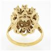 Image 7 : Estate Solid 14K Yellow Gold Round Cabochon Prong Set Opal Cluster Flower Ring