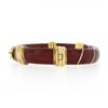 Image 5 : Cassetti 18k Gold Red Enamel Baby & Adult Elephants Hinged Open Bangle Bracelet