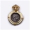 Image 1 : 18K Yellow Gold Diamond & Silver Medallion of Nero Pendant Designed by R. L. Kay