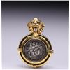 Image 2 : 18K Yellow Gold Diamond & Silver Medallion of Nero Pendant Designed by R. L. Kay