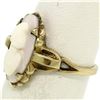 Image 6 : Antique Victorian 10k Yellow Gold Simple Petite Carved Pink Stone Cameo Ring