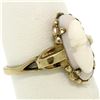 Image 7 : Antique Victorian 10k Yellow Gold Simple Petite Carved Pink Stone Cameo Ring